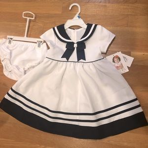 NWT White and Navy Sailor Dress